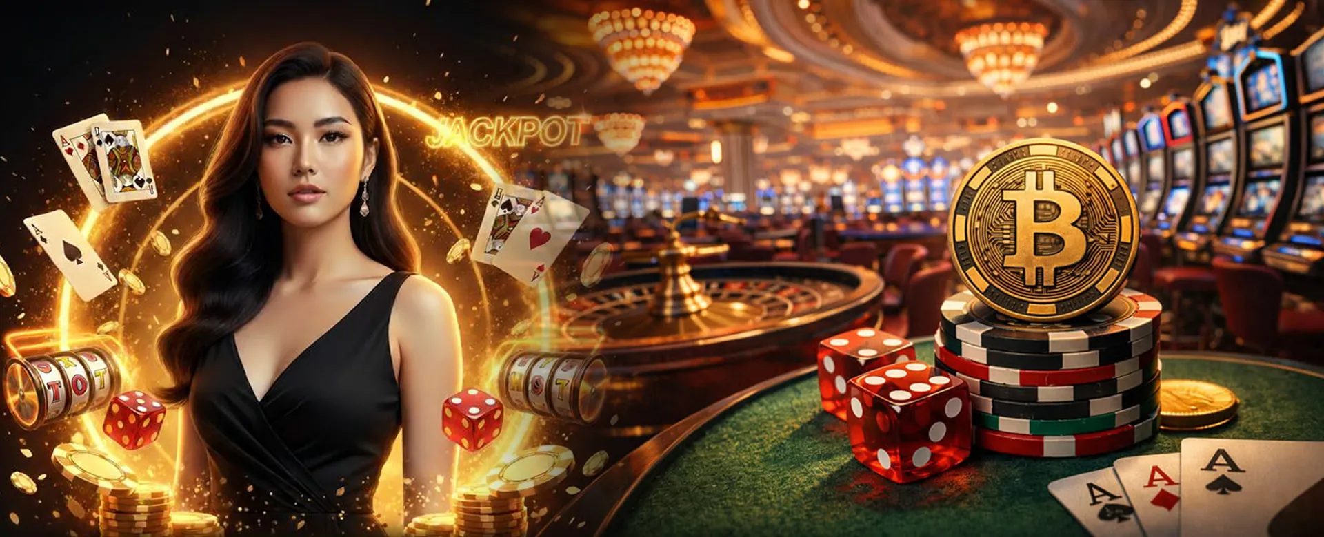 Hero image for 8jili Blog, featuring dynamic online casino elements and a golden glow